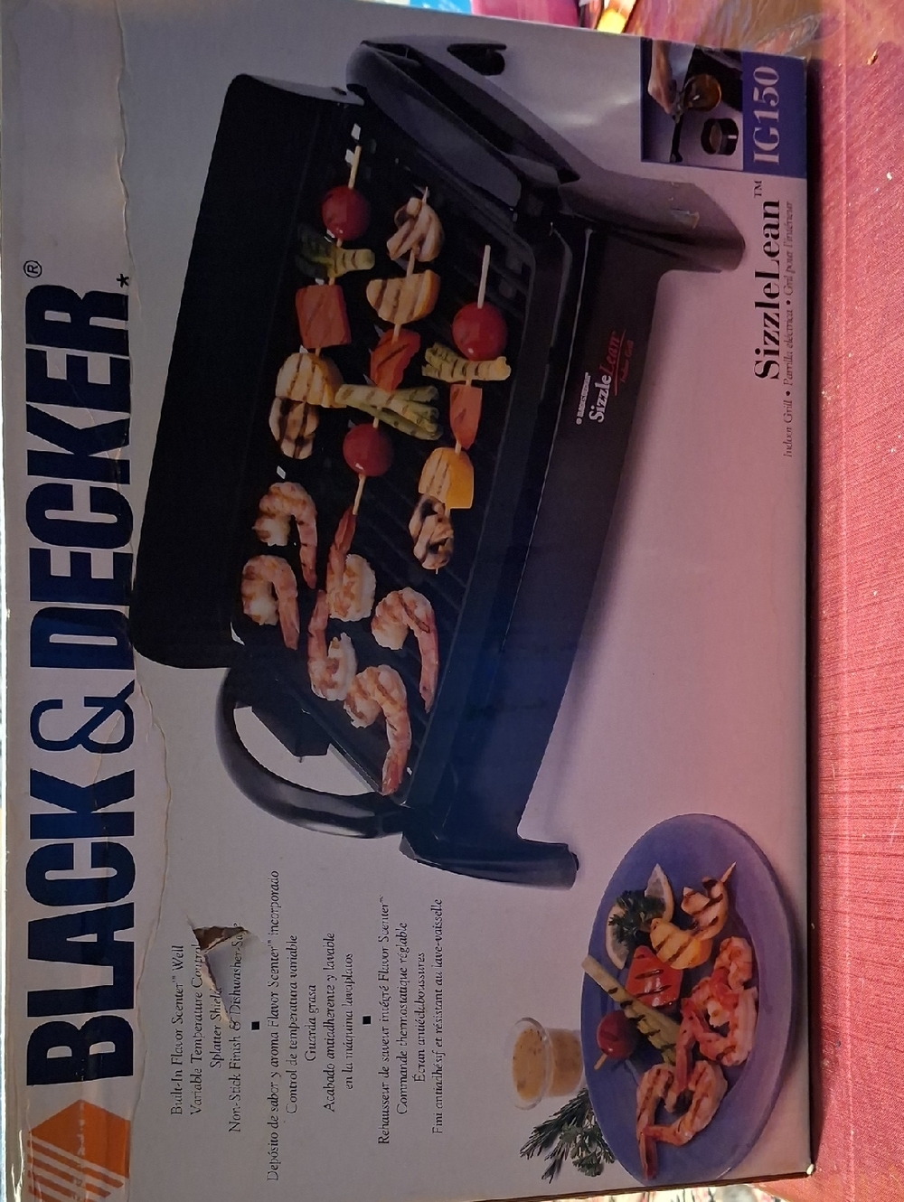 Black & Decker Black Electric Indoor Grill with Ribbed Surface